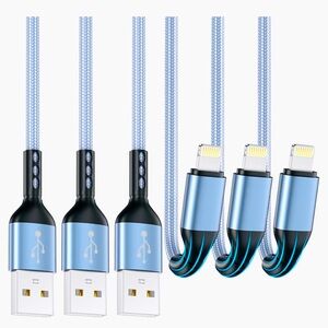 10ft USB Charging Cable - Lightning Braided Nylon (Multiple in Stock)